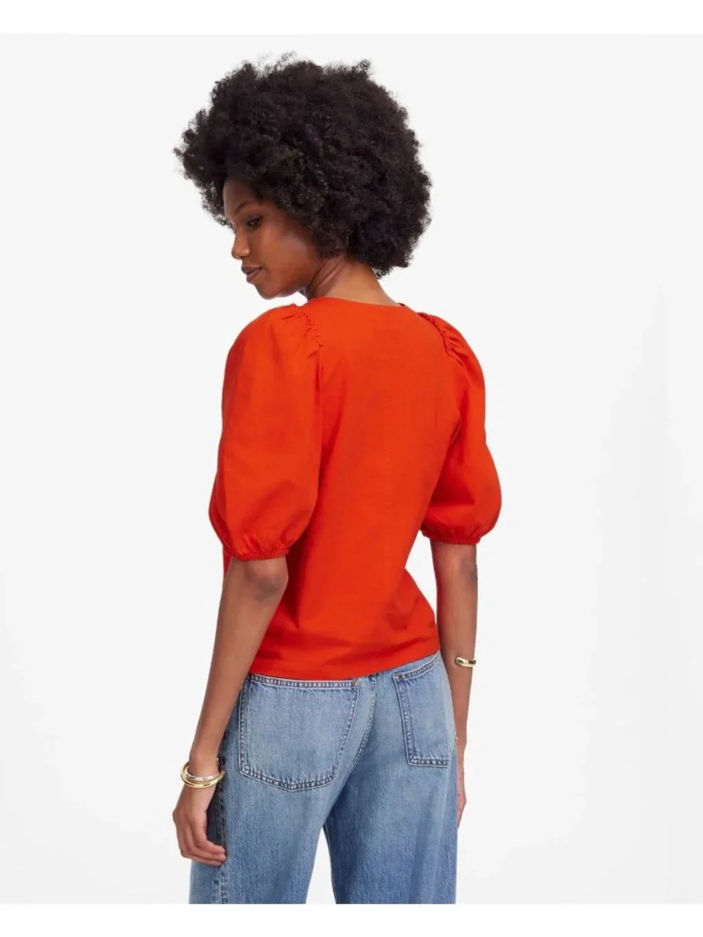 NWT Madewell Red Puff-Sleeve Tee - Size: XXS